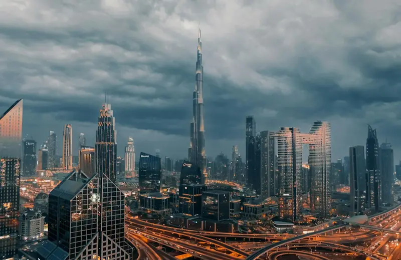 Burj Khalifa and the skyline of Dubai, United Arab Emirates