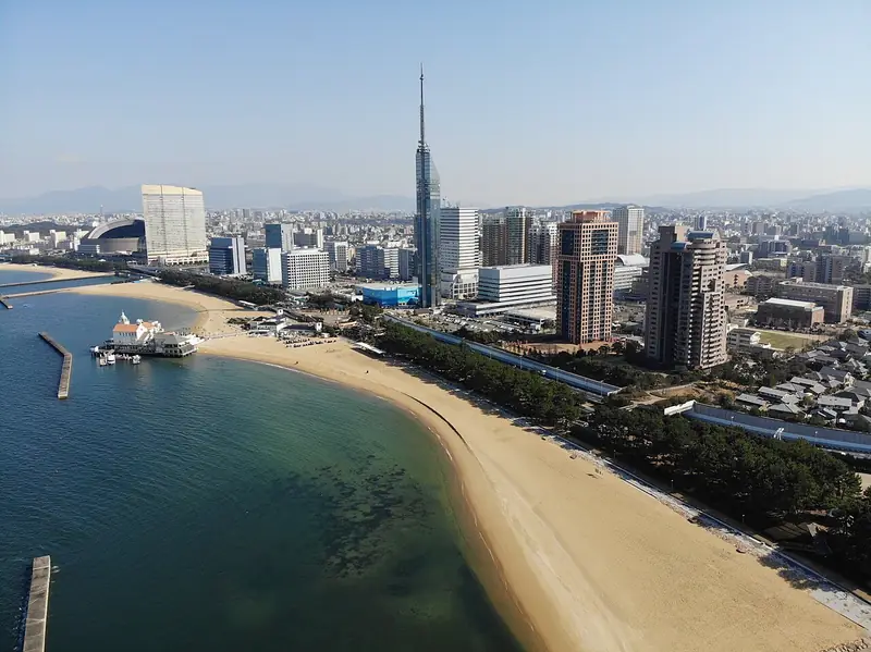 The skyline of Seaside Momochi in Fukuoka, Japan