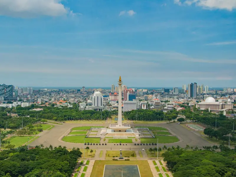 Monas and the skyline of Jakarta, Indonesia